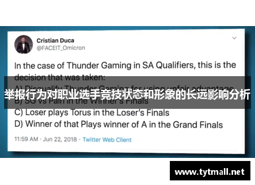 举报行为对职业选手竞技状态和形象的长远影响分析