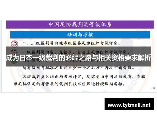 成为日本一级裁判的必经之路与相关资格要求解析